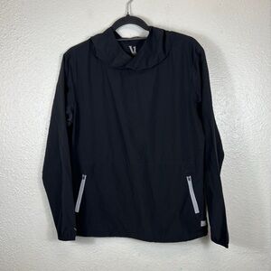 Vuori Women’s Windbreaker Black Hooded Size Small Water Resistant